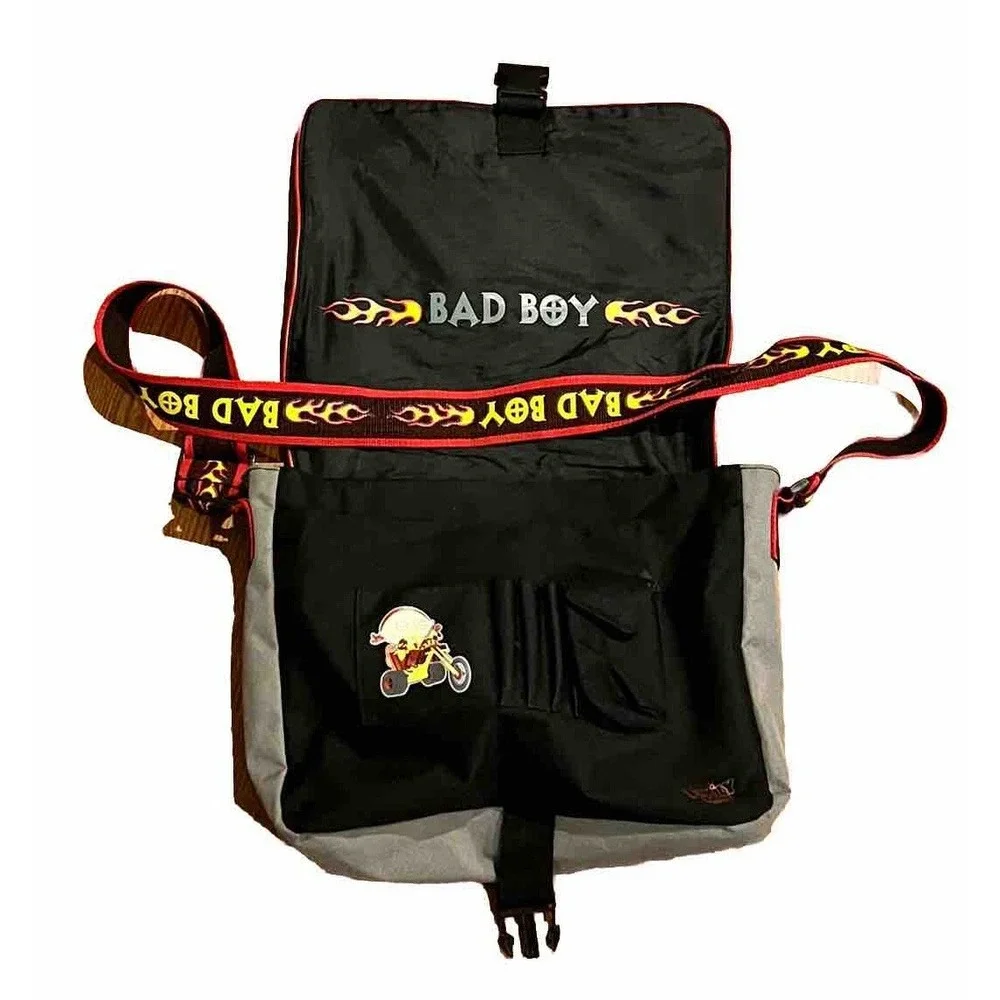 Vintage 2004 Family Guy Stewie Messenger Bag Bad Boy Y2K JNCO Flames Rare
